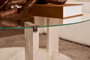 Nordure Clara - Mesa de centro de vidrio templado, Travertino y Transparente